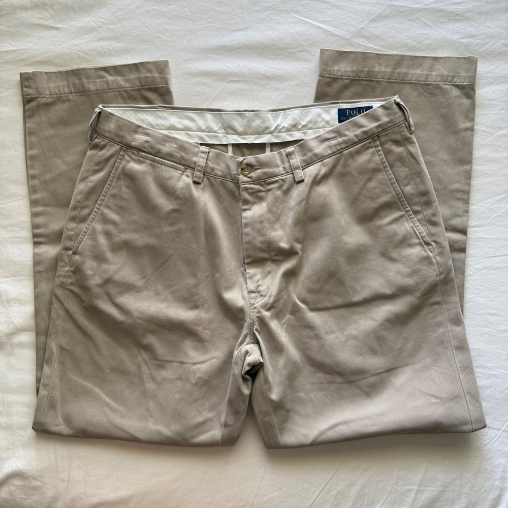 Polo Ralph Lauren Classic Fit Tan Khaki Chino Pants Mens 36x30 Cotton Straight
